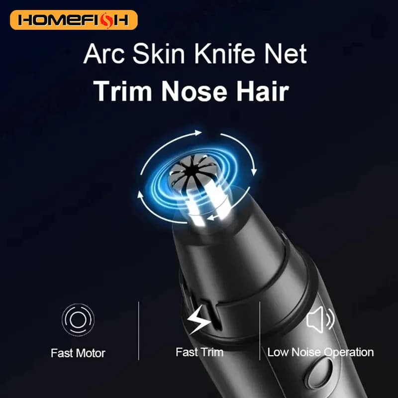 HOMEFISH ماكينة حلاقة كهربائية لإزالة شعر الأنف والأذن والرقبة والحاجبين للرجال عدة تنظيف وإزالة الشعر