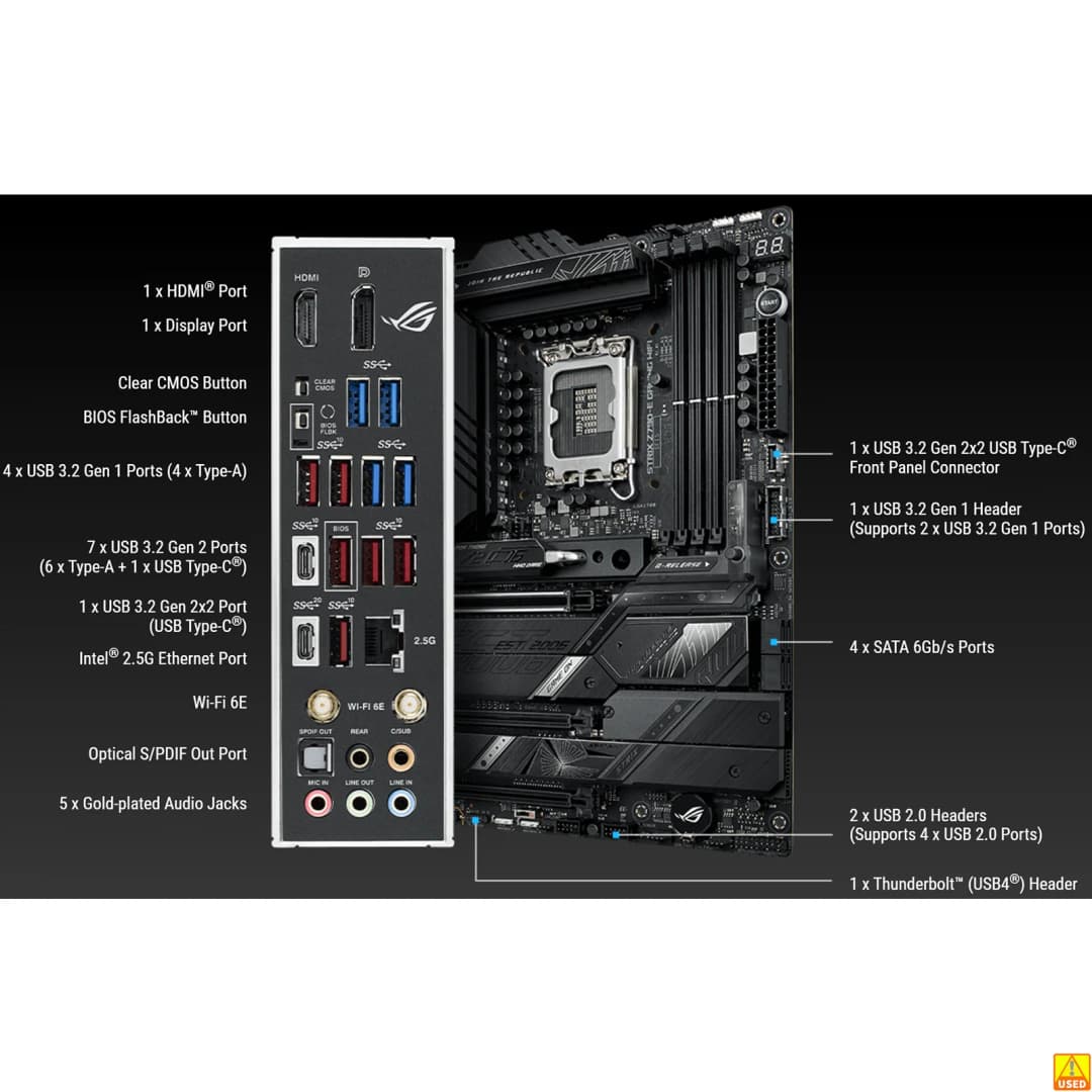 ASUS ROG STRIX Z790-E GAMING WIFI Motherboard Socket LGA1700 CPU DDR5 7800+(OC) MHz Memory Chipset Z790 ATX Mainboard - 5