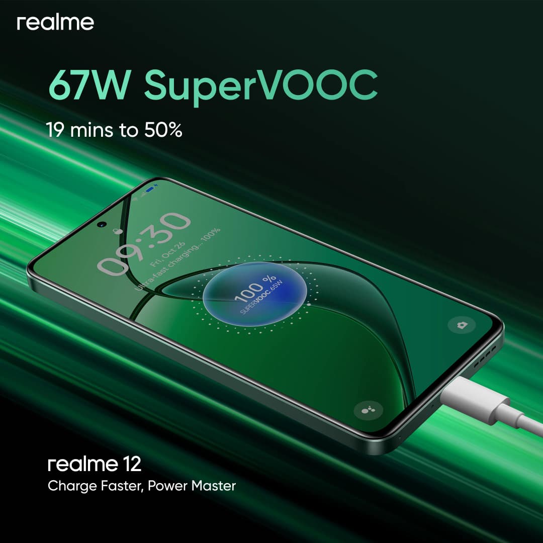 تخفيضات: هاتف realme 12 4G بكاميرا Sony OIS بدقة 50 ميجابكسل، معالج Snapdragon 685، شاشة AMOLED مقاس 6.67 بوصة بمعدل تحديث 120 هرتز، شحن 67 واط، NFC - 4