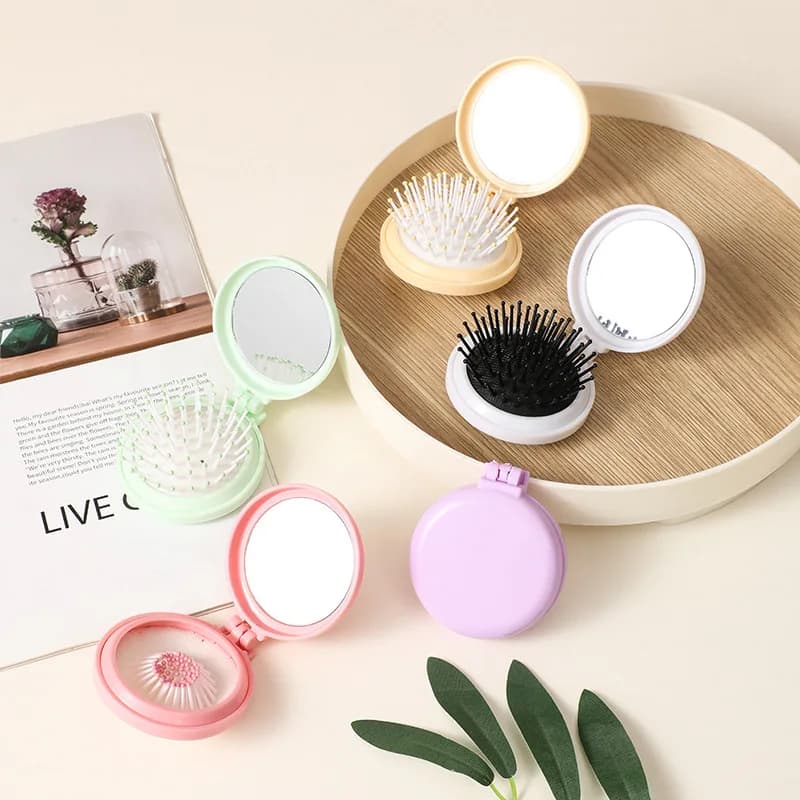 فرشاة شعر صغيرة قابلة للطي، وسادة هوائية، مشط شعر مضاد للكهرباء الساكنة، مشط فرشاة شعر محمول للسفر - 5