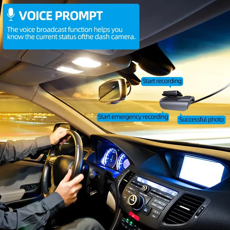 كاميرا داش E-ACE 4K UHD مع تسجيل فيديو رقمي، رؤية ليلية، نظام تحديد المواقع، واي فاي، ومراقبة مواقف السيارات 24 ساعة - 4