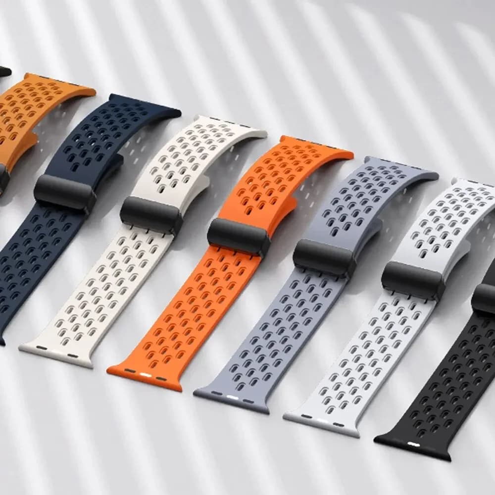 Silicone Strap for Apple watch band 49mm 45mm 44mm 42mm 40mm 41mm magnetic Bracelet Correa iWatch Series 9 8 SE 7 6 5 4 3 Ultra - 5