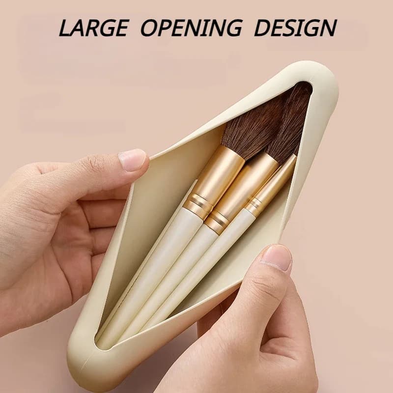 Travel Makeup Brush Holder Silicone Cosmetic Brushes Bag Makeup Sponge Case Portable Waterproof Makeup Tools for Women Girls - 3