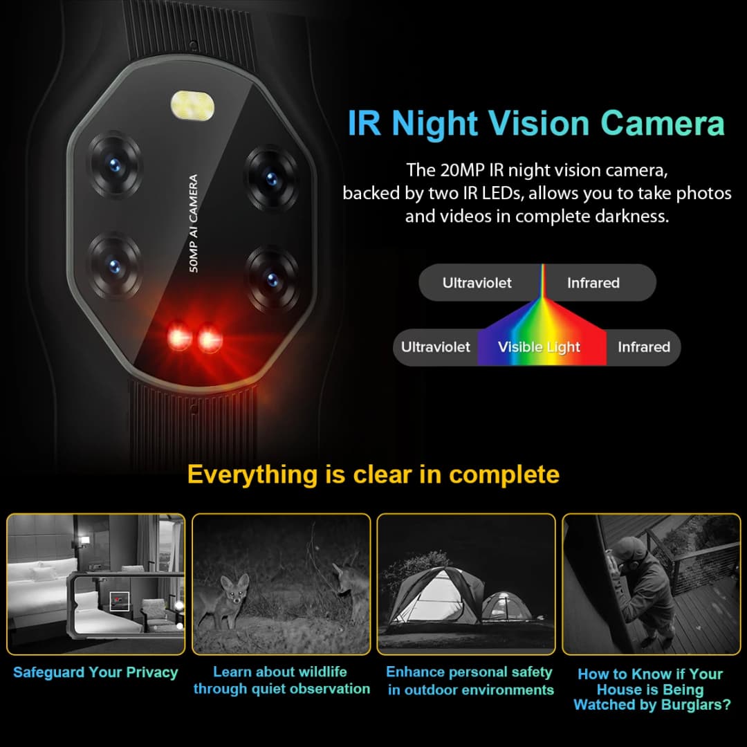 هاتف Blackview BL8800 Pro بكاميرا تصوير حراري FLIR، هاتف ذكي متين مقاوم للماء يدعم الجيل الخامس، ذاكرة 8+128 جيجابايت، بطارية 8380 مللي أمبير مع شحن 33 واط - 6
