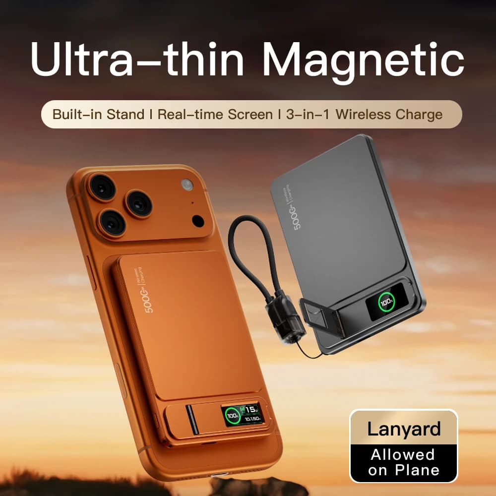 CCC 10000mAh Slim Original Power Bank For MagSafe,Magnetic Wireless 20W Fast Charging Portable Battery For iPhone 12-17 iWatch - 2