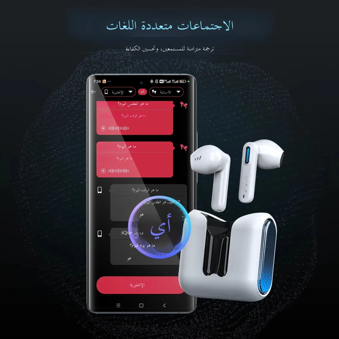 HTC NE49 Wireless Headphones Earphones Bluetooth V6.0 TWS In-Ear Comfortable Earbuds Ultra low latency AI Translator Earbuds - 4