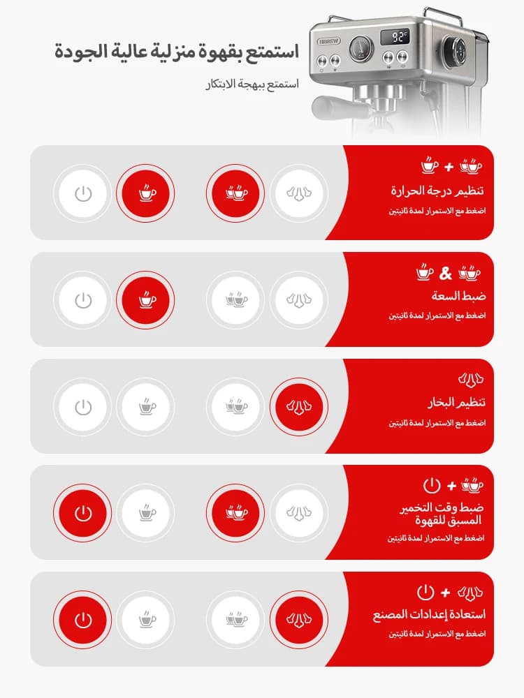 HiBREW 20Bar آلة قهوة إسبريسو شبه تلقائية درجة حرارة قابلة للتعديل 58mm بورتافيلتر صانع قهوة باردة/ساخنة علبة معدنية H10A - 2