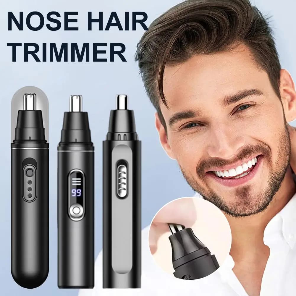 Portable Mini Nose Hair Trimmer, Electric Facial Hair Removal Device For Men & Women, Painless & Safe Shaver ﻿