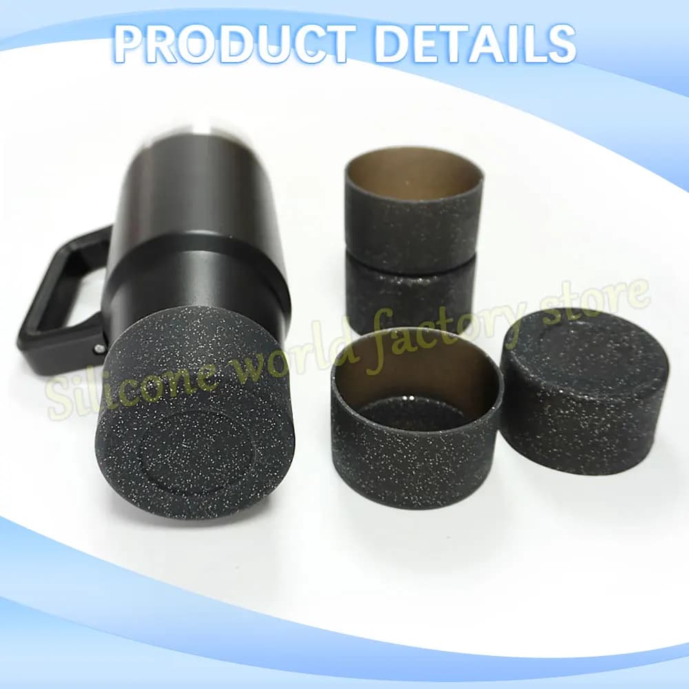 غطاء سيليكون براق 7.5 سم لكؤوس ستانلي 40/30 أوقية، غطاء سفلي مضاد للانزلاق، كم سيليكون 75 مم لأغطية زجاجات المياه - 2