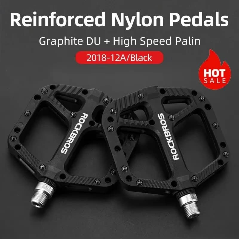 ROCKBROS Ultralight Seal Bearings Bicycle Bike Pedals Cycling Nylon Road bmx Mtb Pedals Flat Platform Bicycle Parts Accessories - 6