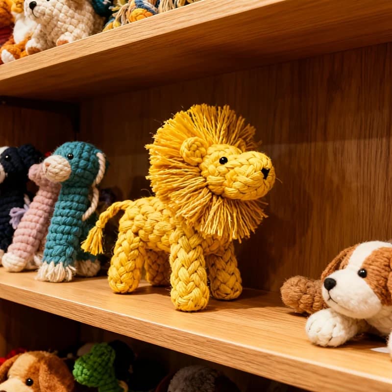 Lion-Shaped Chew Rope Dog Toy - Single Pack,Non-Toxic And Durable, Safe for Dental Care, Interactive Game for Indoor And Outdoor - 6