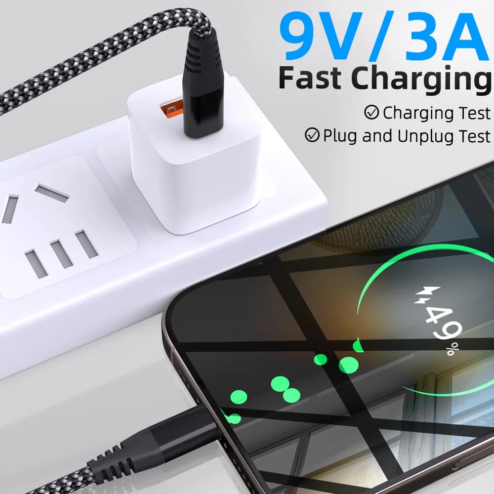كابل LAIHONEN USB C إلى لايتنينج نيلون مضفر شحن سريع مزامنة البيانات 1/3 حزمة لهواتف آيفون 14 13 12 11 برو XR XS - 2