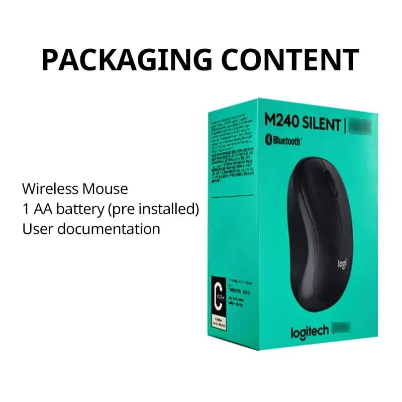 Logitech M240 Wireless Bluetooth Mouse Silent Compact Portable Smooth Tracking Mice for Windows MacOS - 6