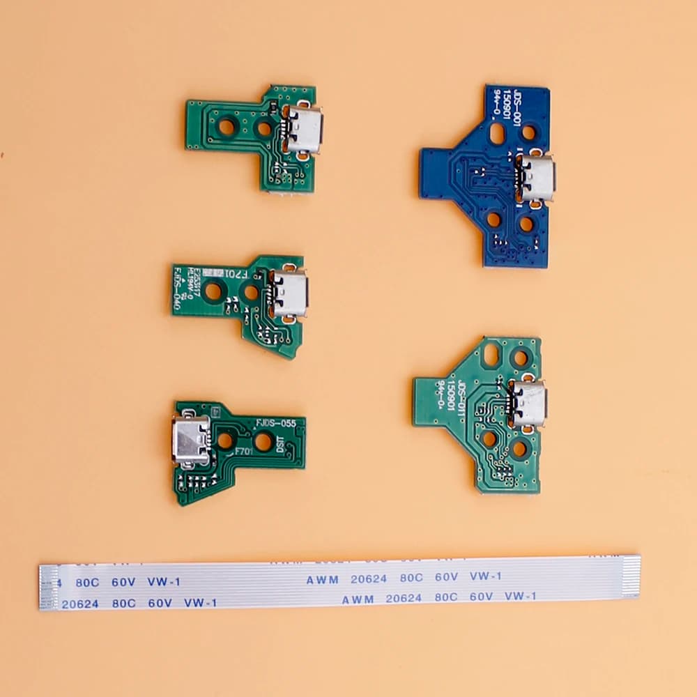 For PS4 Controller Micro USB Charging Board Port Socket jack Dock 12Pin 14Pin JDS 001 011 030 040 055 Connector Cable - 5