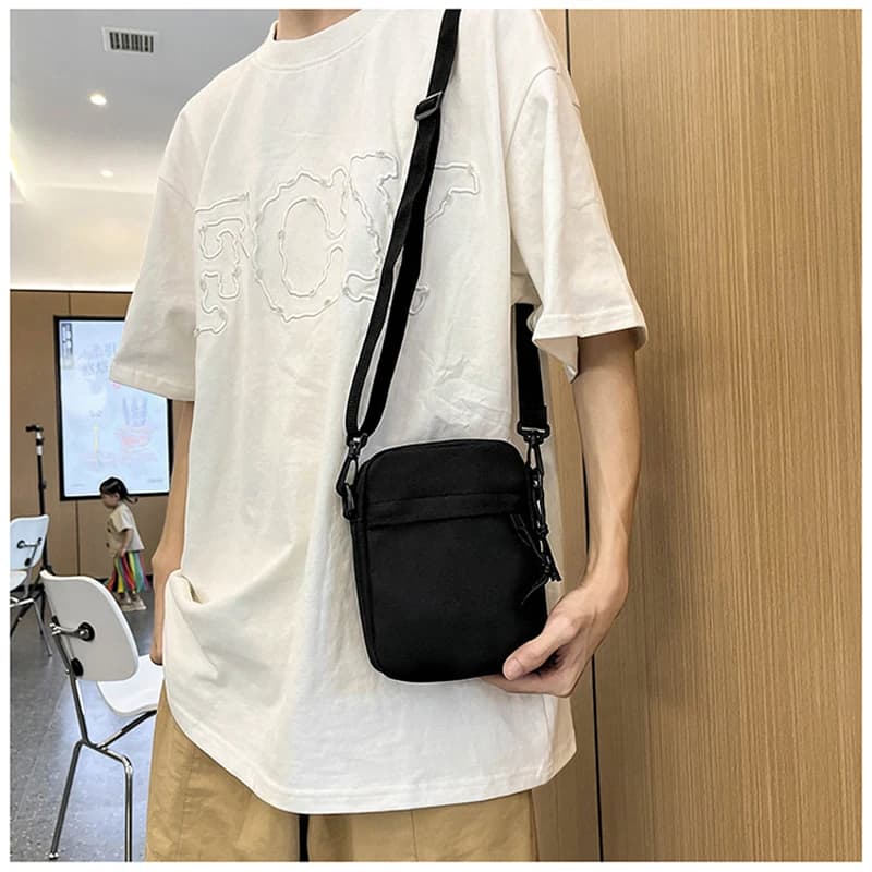 Men’s Women Small Crossbody Shoulder Bag, Lightweight Casual Sling Bag with Multi Zipper Pockets for Travel, Work, Daily Use - 2