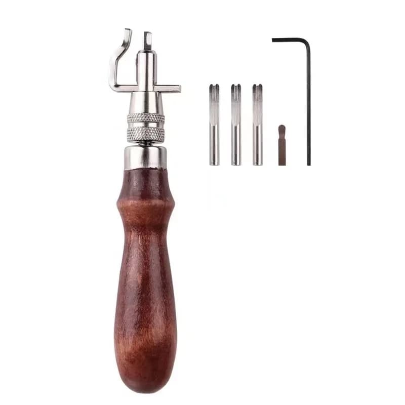 7 in 1 Professional Leather Craft Adjustable Stitching and Slotting Crease Leather Tools DIY Handmade Multifunctional Trimmer - 6