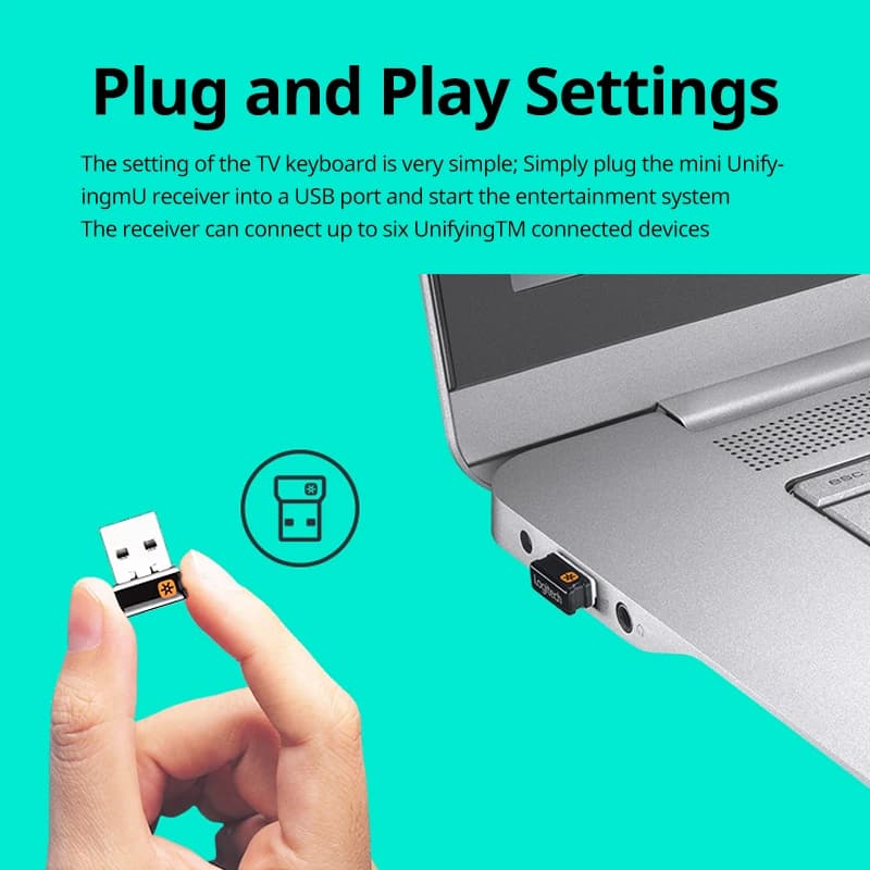 لوحة المفاتيح اللاسلكية Logitech K400 Plus مع لوحة لمس، متوافقة مع التلفزيون، بطارية طويلة الأمد، متوافقة مع ويندوز وأندرويد TV - 3
