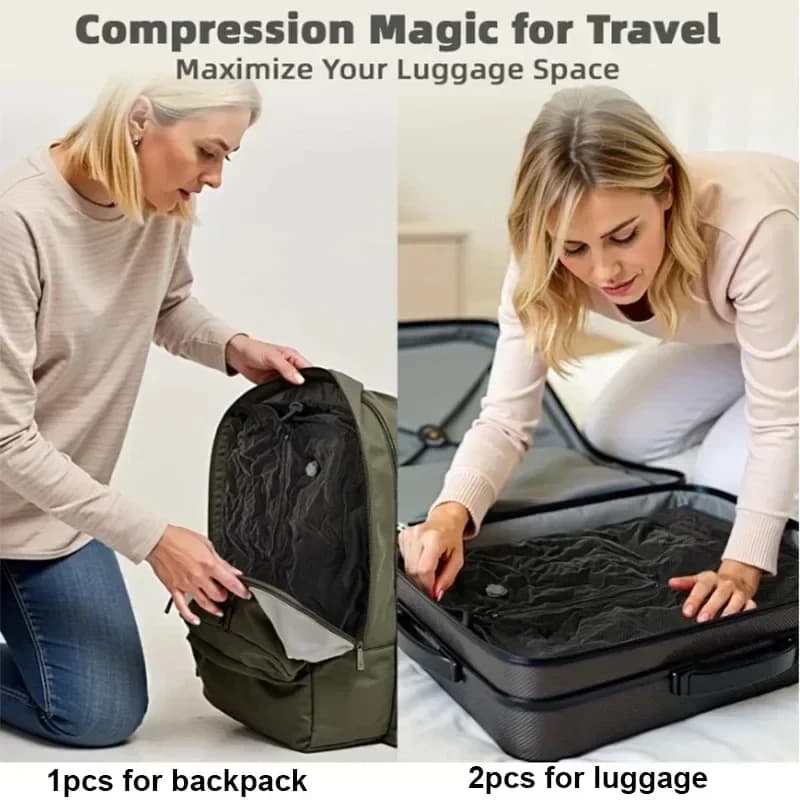 17L Vacuum Compression Bag with Air Pump Reusable Travel Storage Bag Outdoor Compression Backpack Luggage Bag - 4