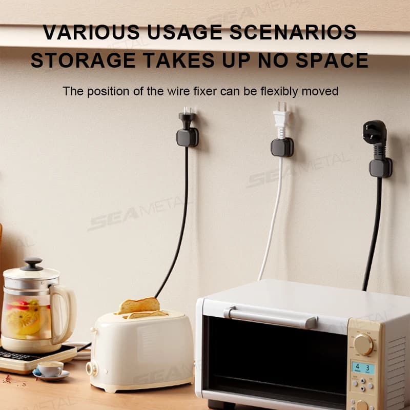 SEAMETAL 10 قطعة حامل كابل مغناطيسي مشبك سلك ذاتي اللصق سحب سلس كابل شحن حارس سلك كليب للسيارة/المنزل/المكتب - 6