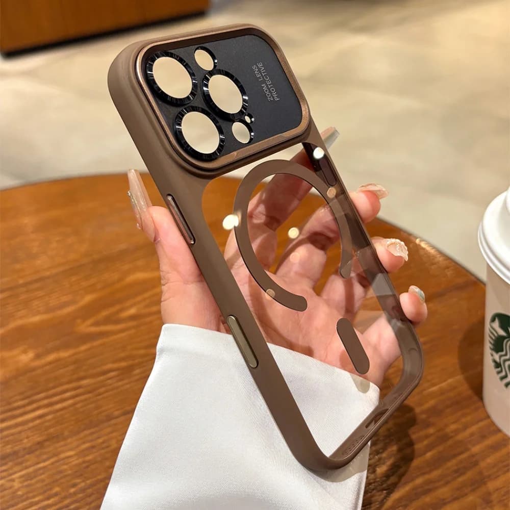 درع مغناطيسي شفاف من PC مقاوم للصدمات لهاتف آيفون 17 برو ماكس الهواء متوافق مع Magsafe، مناسب لآيفون 13/14/15/12/16 برو ماكس - 4