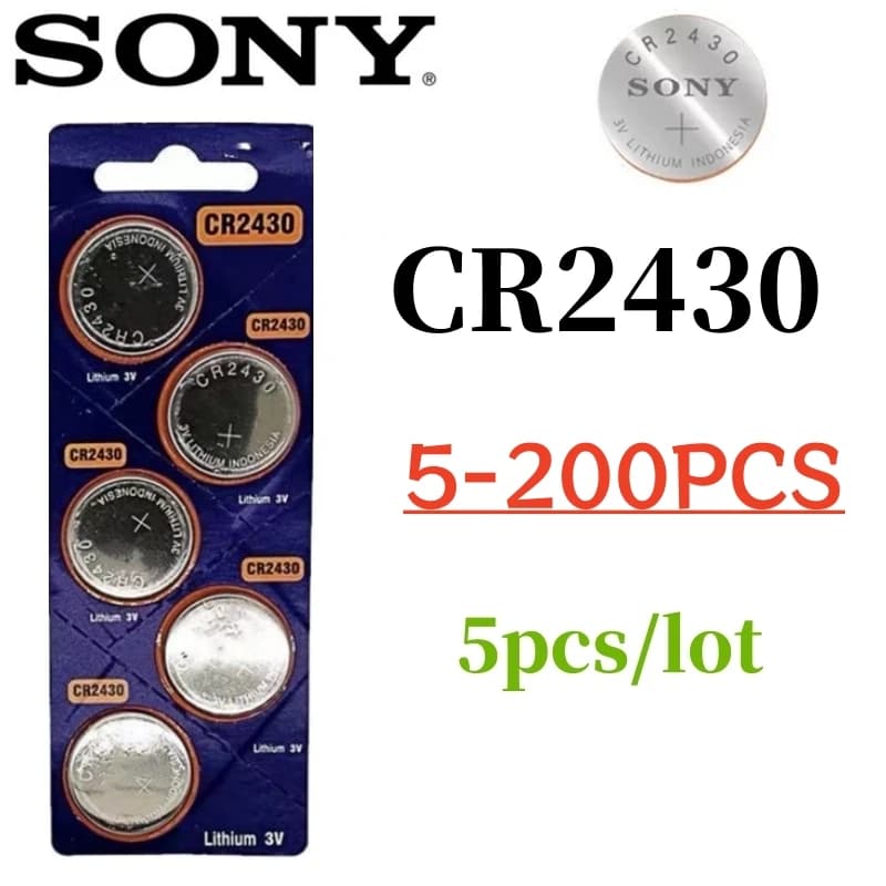 5-200 قطعة بطارية ليثيوم أصلية من SONY CR2430 DL2430 BR2430 بطاريات عملة زرية لجهاز التحكم عن بعد لساعة اليد والمنبه