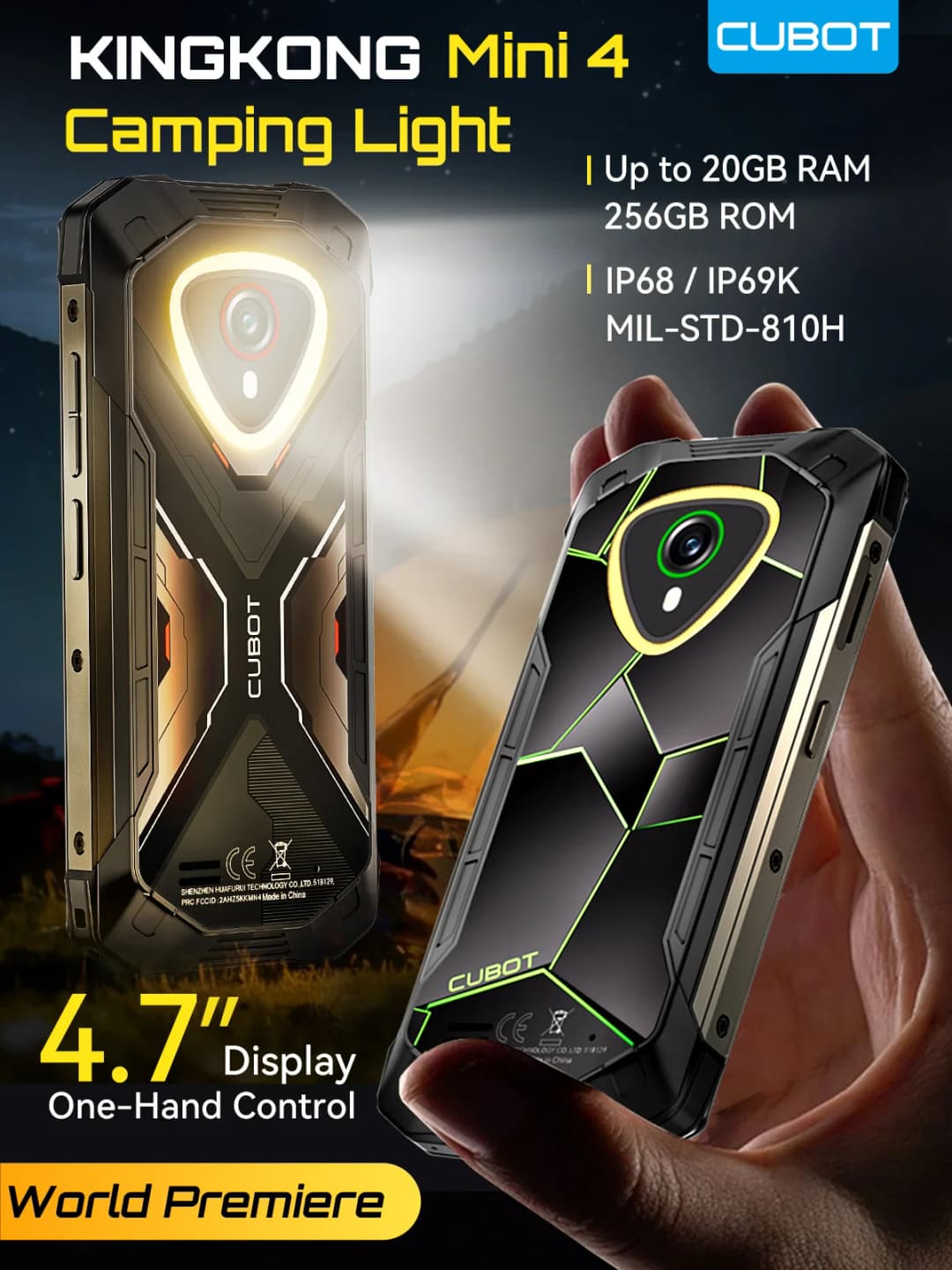 هاتف ذكي صغير كوبوت KingKong MINI 4 بنظام Android 15، شاشة 4.7 بوصة بمعدل تحديث 90 هرتز، بطارية 4700 مللي أمبير، ذاكرة تصل إلى 20 جيجابايت رام + 256 جيجابايت، يدعم NFC