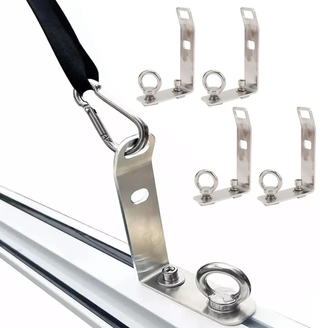 4 قطع حامل سقف السيارة بديل فتحة على شكل حرف T لقضيب شاحنة متقاطع من الفولاذ المقاوم للصدأ 304 لسلم الحطب والتزلج والكياك - 5