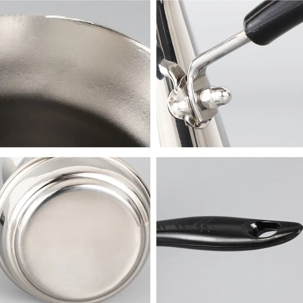 إبريق موكا من الفولاذ المقاوم للصدأ مع مقبض طويل - أدوات قهوة تركية وأوروبية للمطبخ - 4