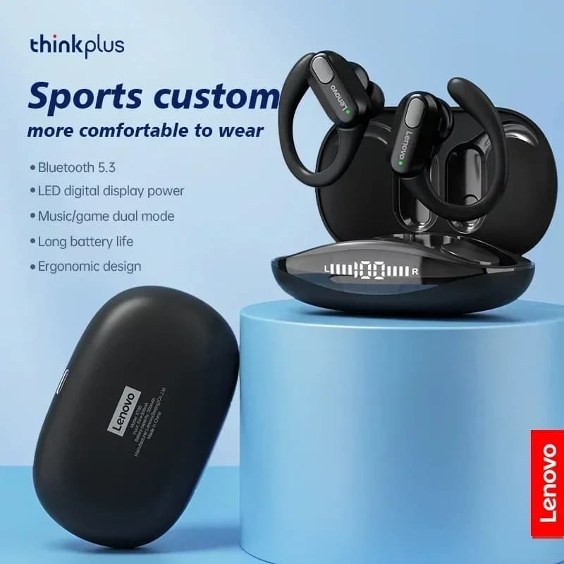 Lenovo XT80 Wireless Headphones Bluetooth 5.4 Earphones True with Mic Button Control Noise Reduction Earhooks Waterproof Headset - 2