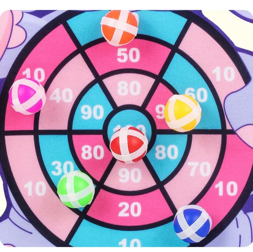 ألعاب مونتيسوري للأطفال من 2 إلى 4 سنوات لوحة رمي السهام للحيوانات الكرتونية كرة لاصقة ألعاب تعليمية تفاعلية عائلية للطفل - 4