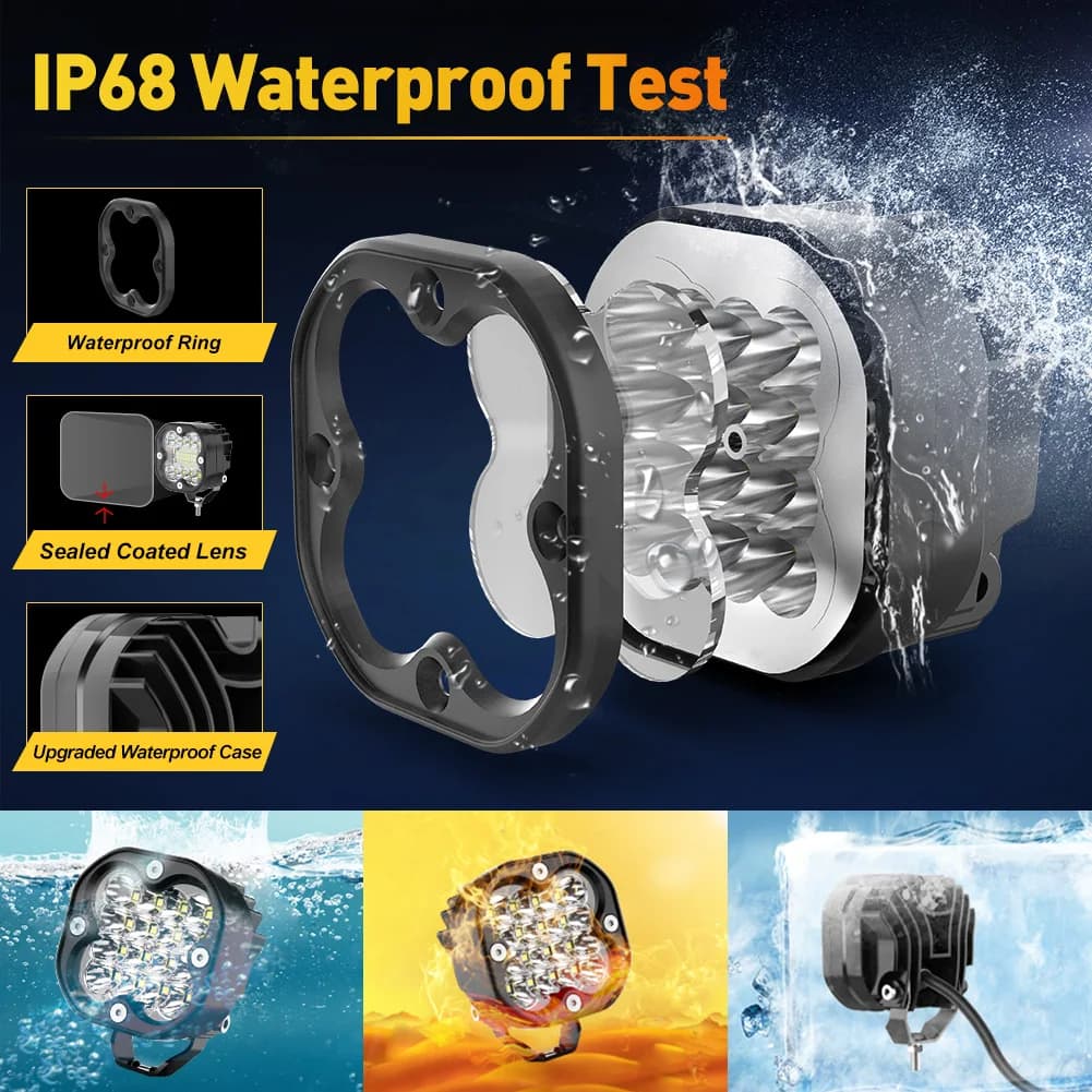 شريط إضاءة عمل LED 3 بوصة 12V كشافات 4x4 إكسسوارات طرق وعرة مصابيح LED أمامية مصباح ضباب للدراجات النارية الجيب الشاحنات ATV - 4