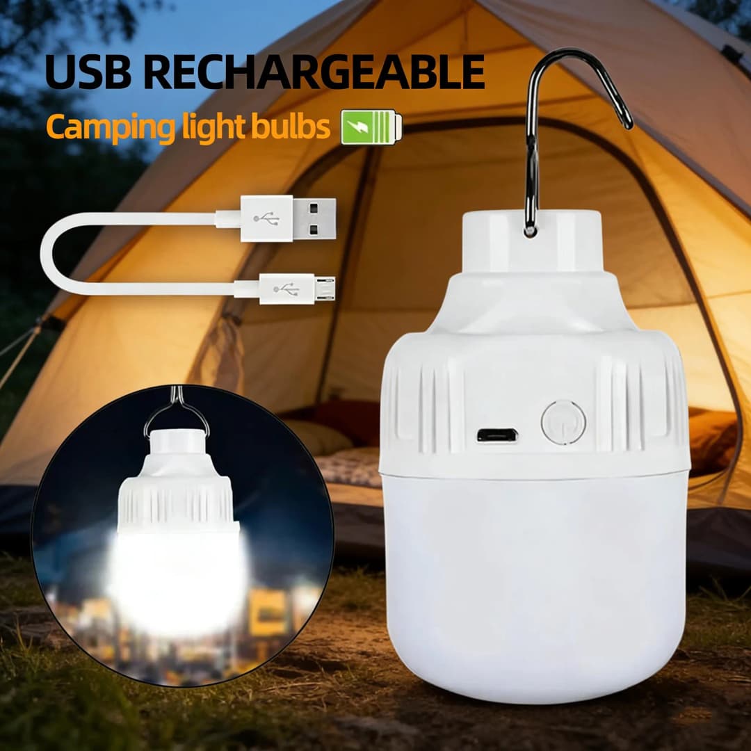 Outdoor USB Rechargeable LED Lamp Bulbs High Brightness Emergency Light Hook Up Camping Fishing Portable Lantern Night Lights