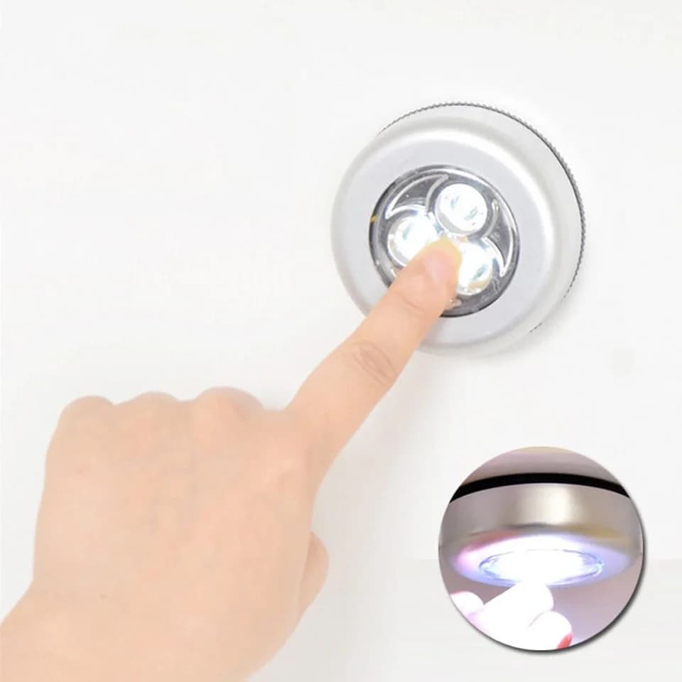 Wardrobe Bedroom Staircase Mini Stonego Touch Night Light Kitchen Wireless LED Cabinet Light Battery Powered Closet Light - 2