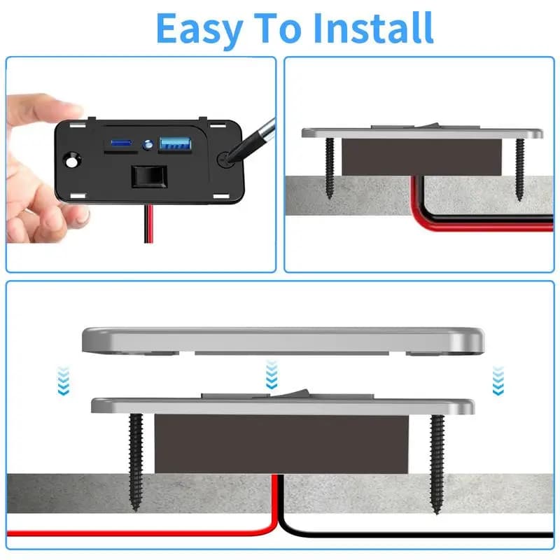 منفذ USB للكرفانات مع شحن سريع PD QC3، محول شحن للسيارات والكرفانات، ملحقات سيارات - 3