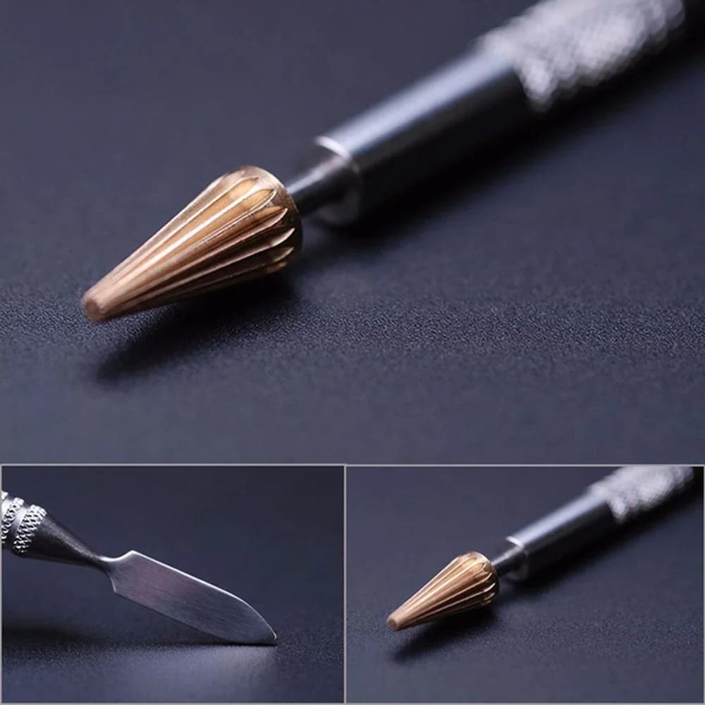 Leather Edge Dye Pen Roller Rotary Applicator Leathercraft DIY Tool Brass Head Edge Painting Burnishing Tool For Craft - 5