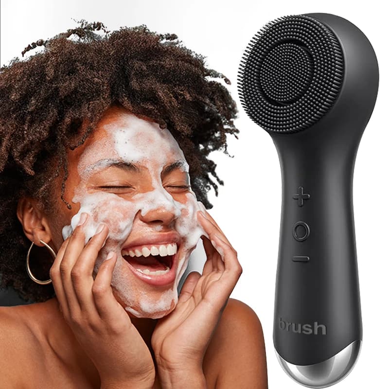 Facial silicone cleansing brush with dual rotation and vibration modes, facial vibration massage, USB charging facial brush - 3