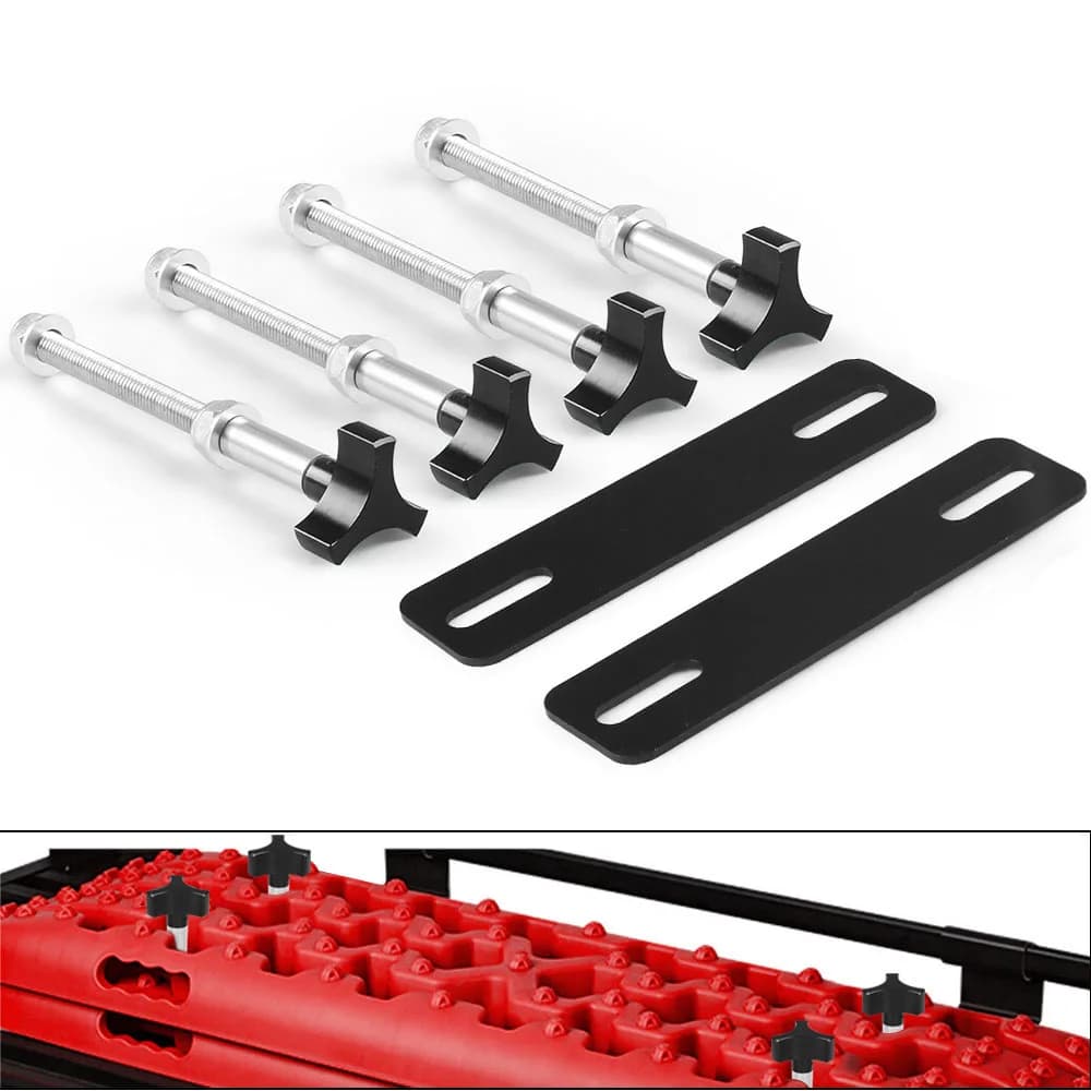 Off road roof luggage rack, roof frame, side border defense skateboard, anti trap plate, escape plate, fixing bracket kit - 4