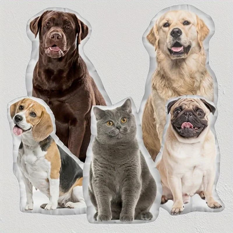 وسادة مخصصة للحيوانات الأليفة مع صورة، وسادة ناعمة للكلاب والقطط، طباعة ثلاثية الأبعاد على الوجهين - 5