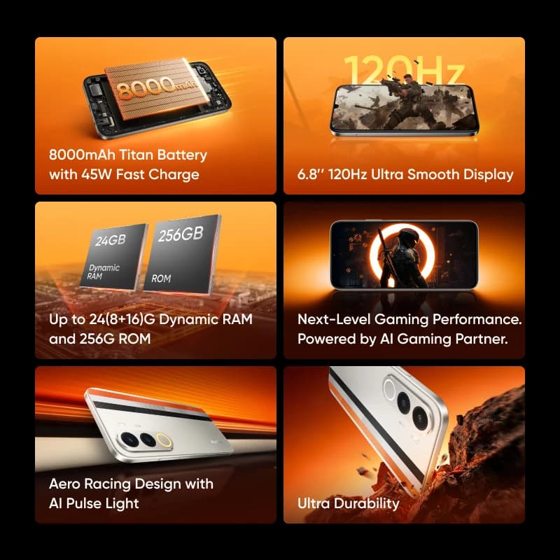 [New Launch] realme P4x Smartphone 6.8" 120Hz LCD Display UNISOC T7250 Chipset 50MP AI Camera 8000mAh Battery 45W Charge NFC - 2