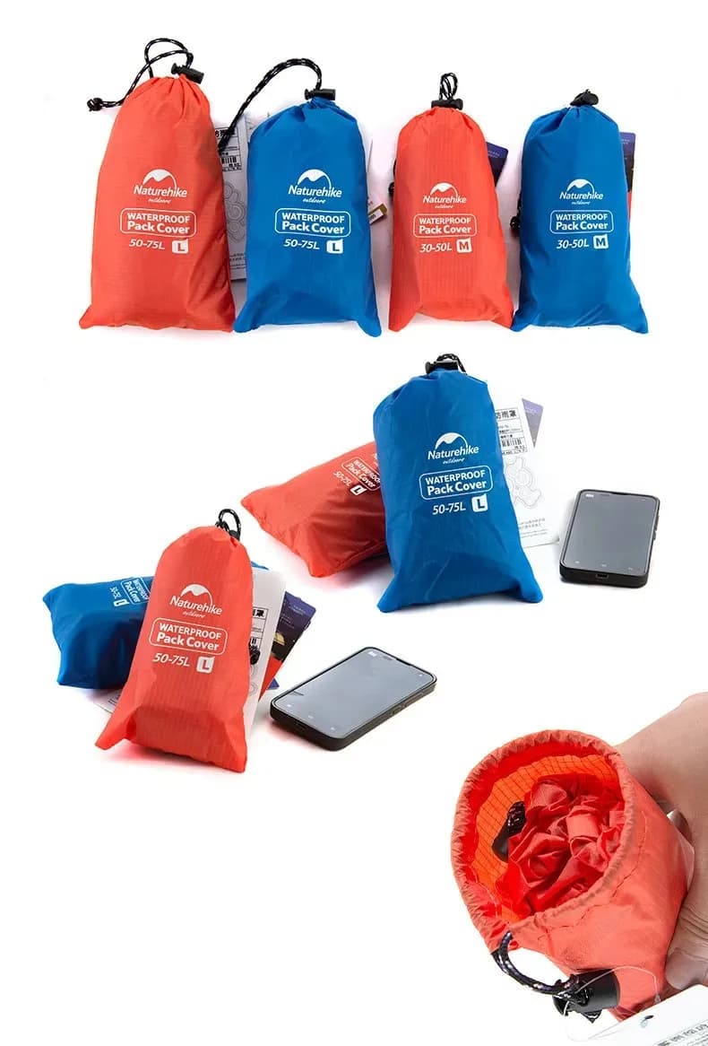 Naturehike-Outdoor Hiking Backpack Rain Cover, Shoulder Book Backpack, Waterproof Dustproof Bag Cover, NH15Y001-Z - 6