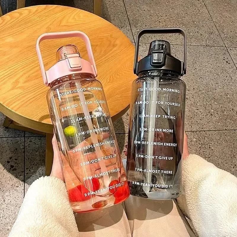 2000ml Large Capacity Plastic Straw Water Cup Sports Water Bottle High Value Outdoor Camping Drinking Tools - 3