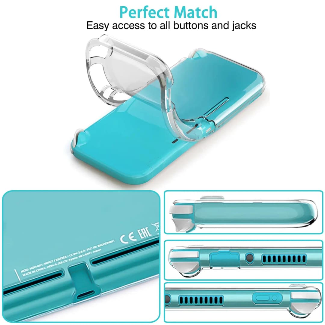 TPU Clear Protective Case for Nintendo Switch Lite Console Transparent Soft Cover Skin Protector for Switch Lite Accessories - 4