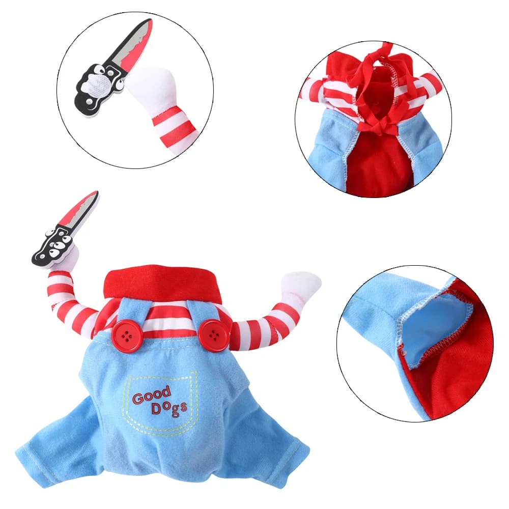 زي تنكري للكلاب الصغيرة والمتوسطة والكبيرة والقطط أزياء حفلات الهالوين جاكيت لطيف للكلاب ملابس للابرادور والبولدوغ والحيوانات الأليفة - 3