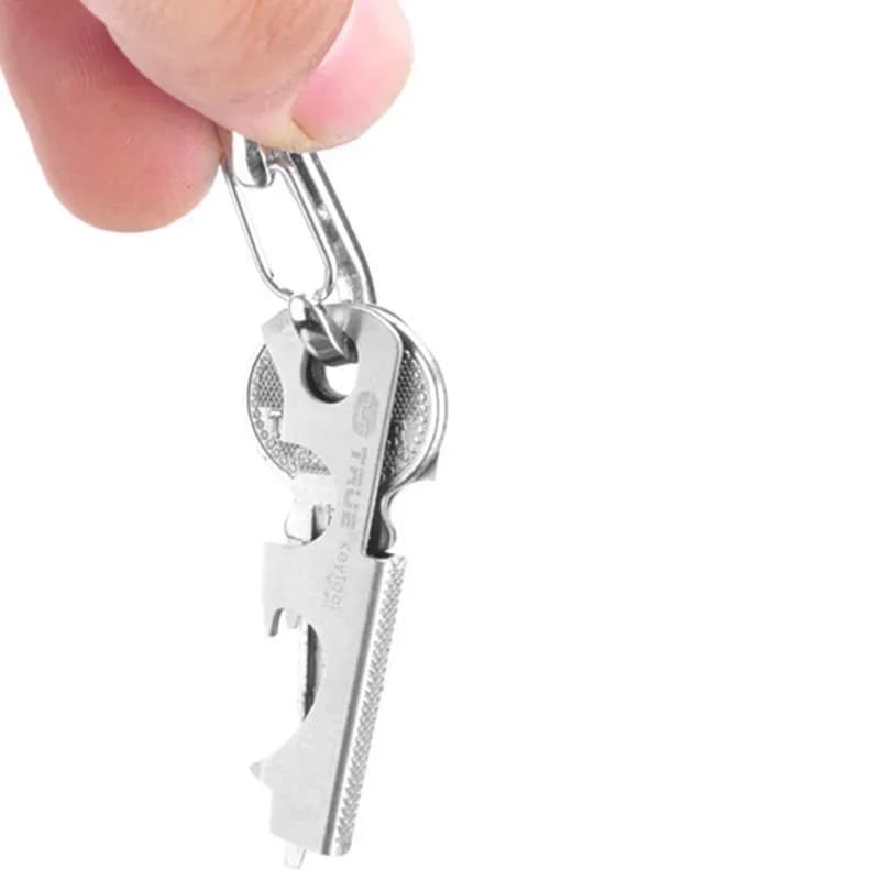 حلقة مفاتيح متعددة الوظائف 8 في 1، كارابينر، مشبك سريع، أداة متعددة الاستخدامات، أداة مفاتيح جديدة - 5