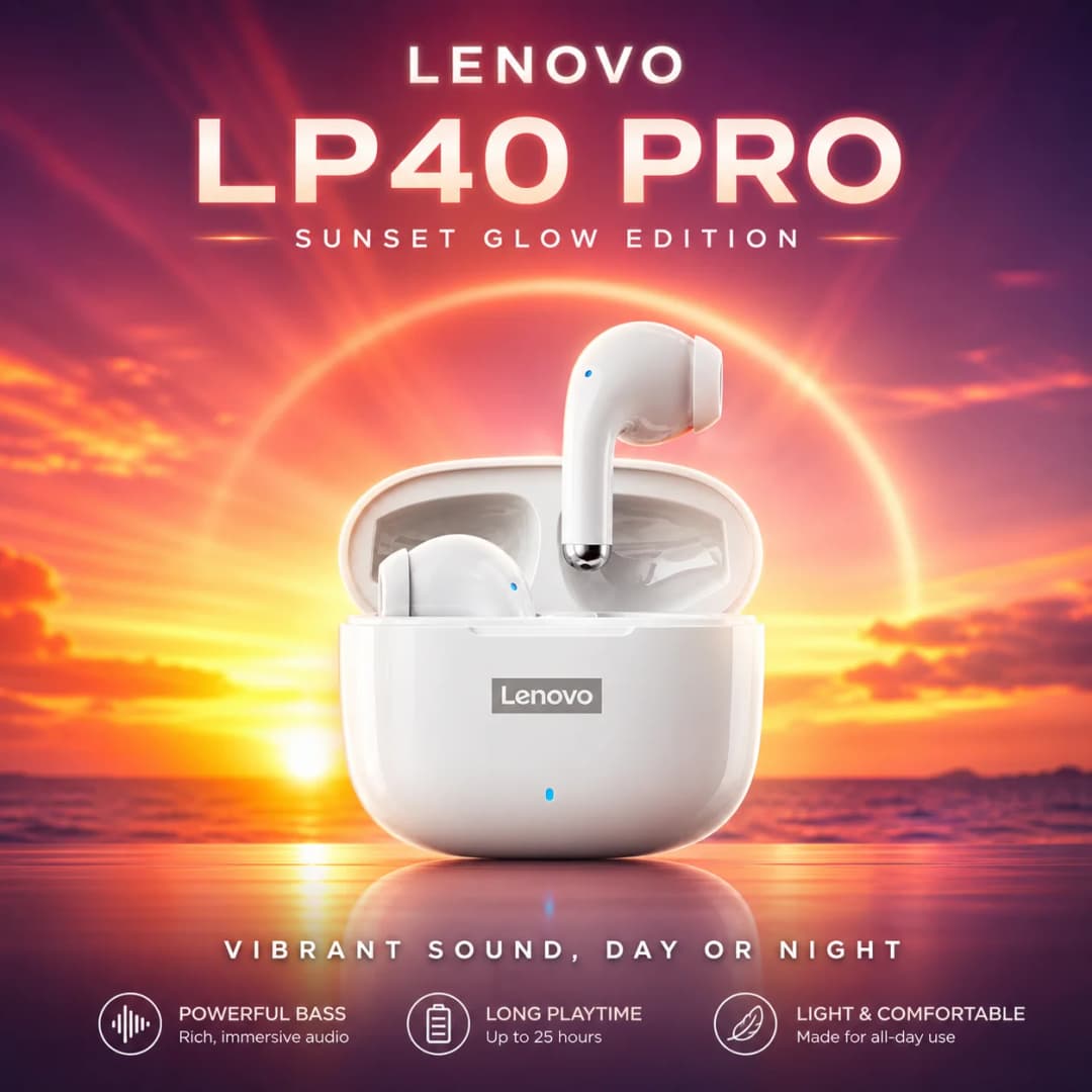 NEW Lenovo LP40 Pro TWS Bluetooth 5.3 Quick Connect Earphones  Ergonomic  Design  Headphones Powerful Transmission Speed Headset - 2