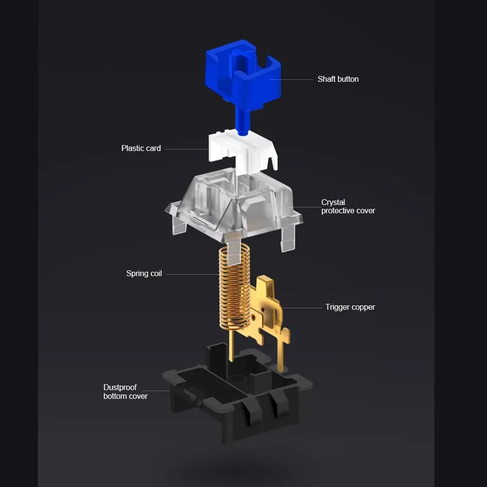 REDRAGON SMD RGB MX التبديل 3Pin كليكي الخطي اللمس الصامتة الأحمر الأزرق الأسود البني الأرجواني Switche الخلفية لوحة المفاتيح الميكانيكية - 5