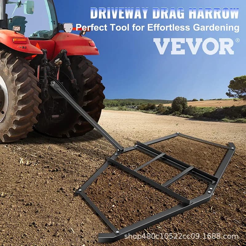 Trailer leveling rake VEVOR driveway tractor rake heavy duty steel ATV UTV garden lawn level rake - 3