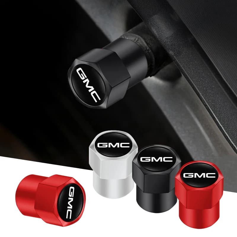 4Pcs Metal Bolt-in Wheel Tire Valve Caps Car ornament Emblem Dust Accessories For GMC Car decorative ornam Auto Accessories - 3
