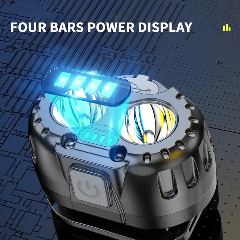 في الهواء الطلق كشافات USB قابلة للشحن العمل مصباح يدوي متعدد الوظائف رئيس الشعلة مصباح LED صغير للتخييم الصيد التنزه - 3