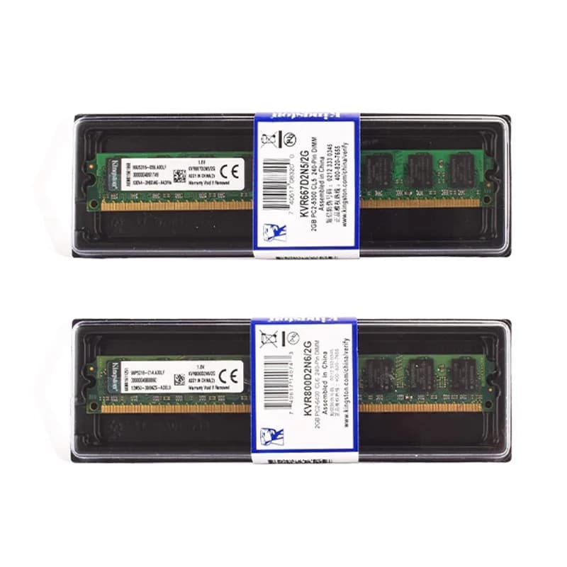 Kingston Memoria RAM DDR2 2GB 800Mhz 667MHz PC2-5300 PC2-6400 240 Pins 1.8V NON ECC Desktop Memory Model - 6